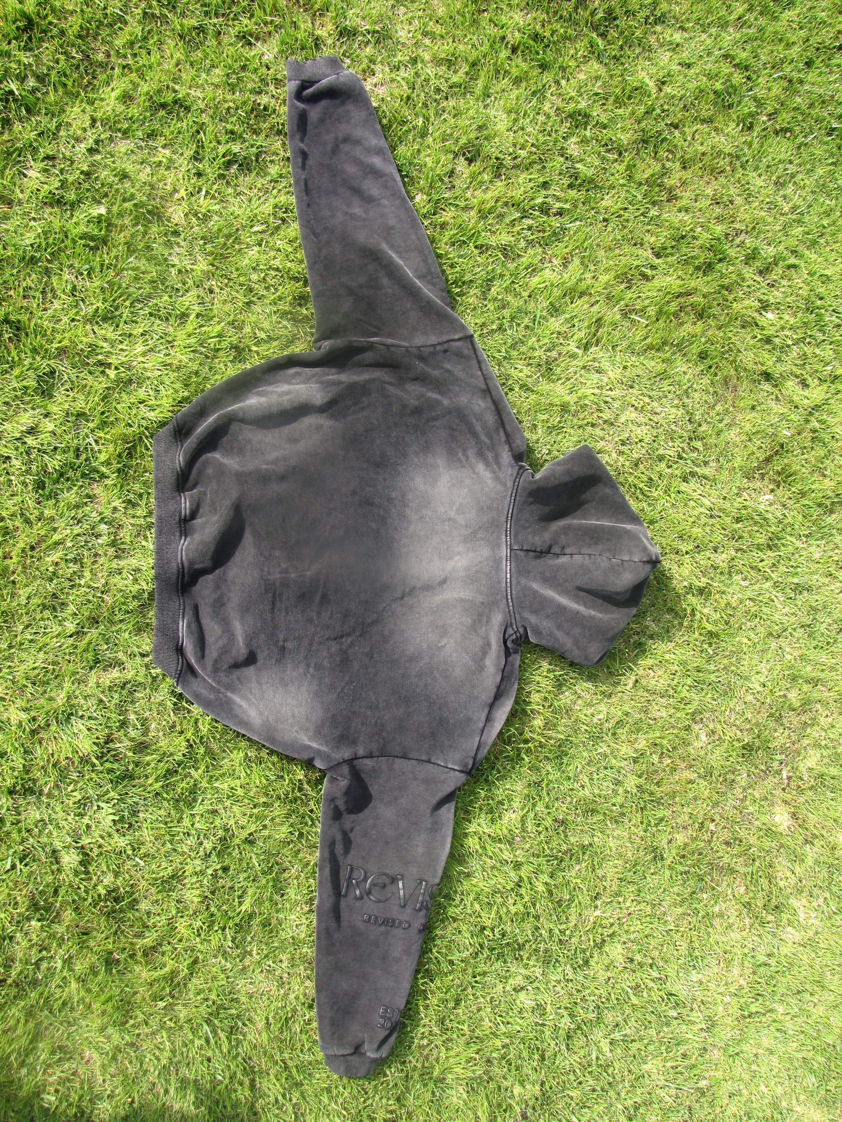 Black cropped hoodie back view